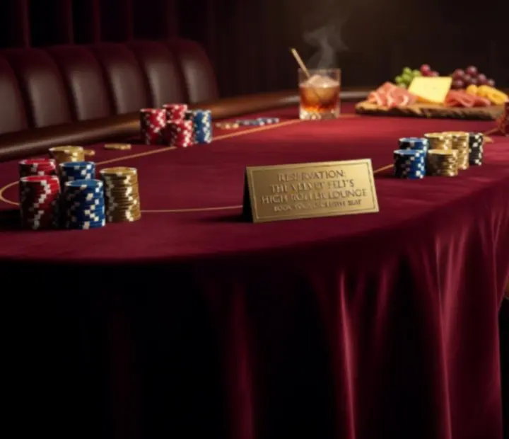 Exclusive poker table prepared for a private high roller lounge booking